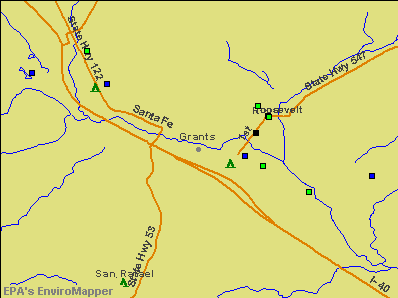 Grants, New Mexico environmental map by EPA