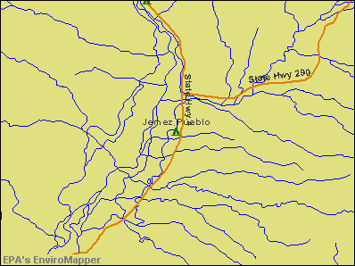 Jemez Pueblo, New Mexico environmental map by EPA