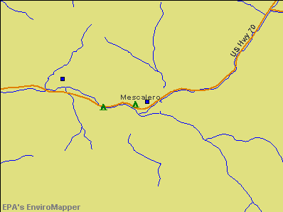 Mescalero, New Mexico environmental map by EPA