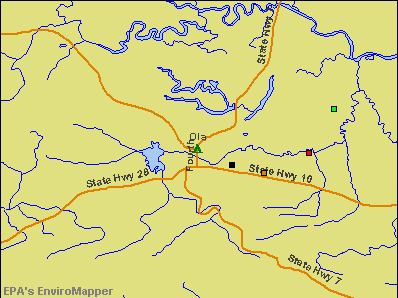 Ola, Arkansas environmental map by EPA