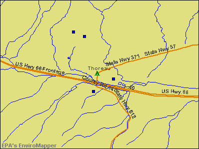 Thoreau, New Mexico environmental map by EPA