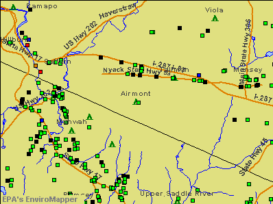 Airmont, New York environmental map by EPA