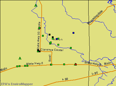 Akron, New York environmental map by EPA