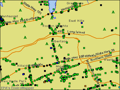 Albertson, New York environmental map by EPA