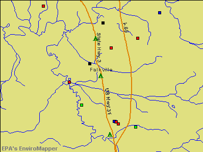 Falkville, Alabama environmental map by EPA