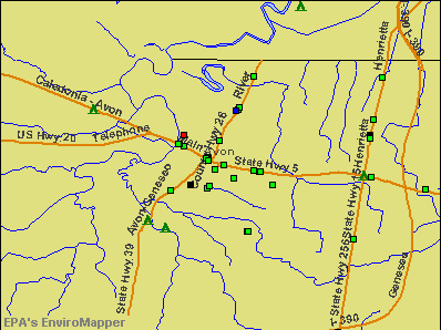 Avon, New York environmental map by EPA