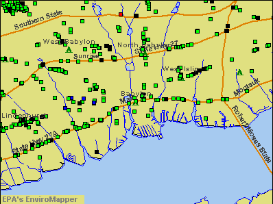 Babylon, New York environmental map by EPA