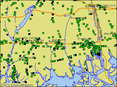 Baldwin, New York environmental map by EPA