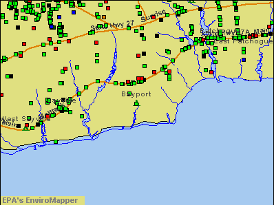 Bayport, New York environmental map by EPA
