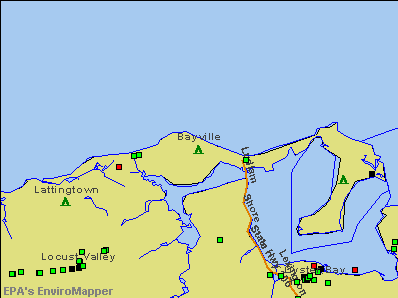Bayville, New York environmental map by EPA