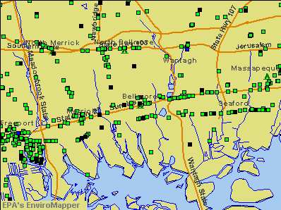 Bellmore, New York environmental map by EPA
