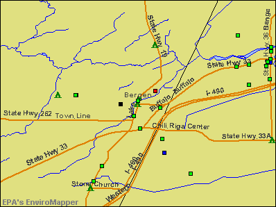 Bergen, New York environmental map by EPA