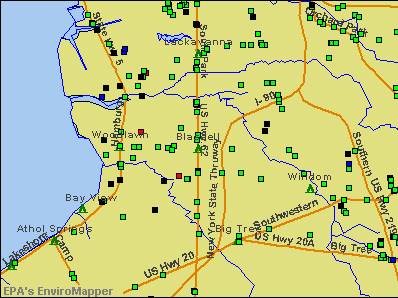 Blasdell, New York environmental map by EPA