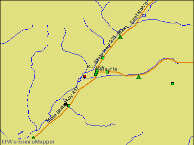 Bolivar, New York environmental map by EPA