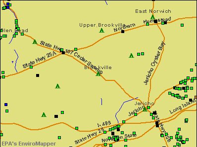 Brookville, New York environmental map by EPA