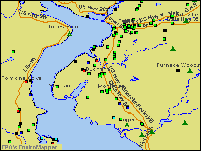 Buchanan, New York environmental map by EPA