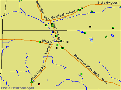 Caledonia, New York environmental map by EPA