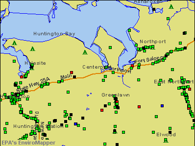 Centerport, New York environmental map by EPA