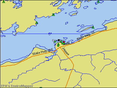 Clayton, New York environmental map by EPA