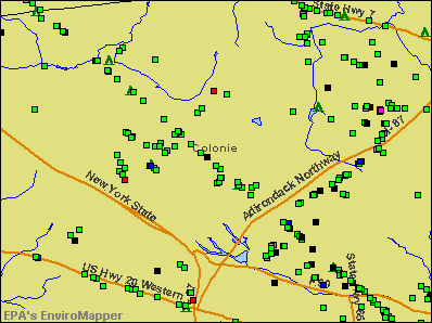 Colonie, New York environmental map by EPA