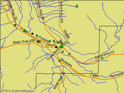 Dansville, New York environmental map by EPA