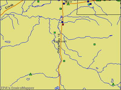 Delevan, New York environmental map by EPA