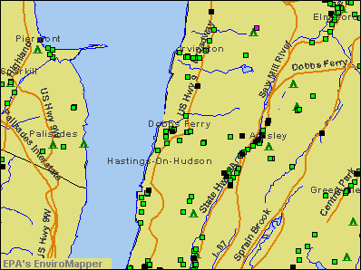 Dobbs Ferry, New York environmental map by EPA