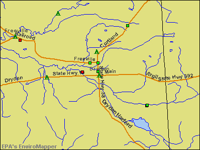 Dryden, New York environmental map by EPA