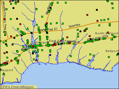 East Patchogue, New York environmental map by EPA