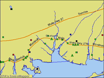Eastport, New York environmental map by EPA
