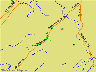 Eden, New York environmental map by EPA