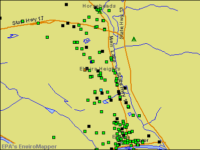 Elmira Heights, New York environmental map by EPA