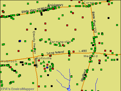 Farmingville, New York environmental map by EPA