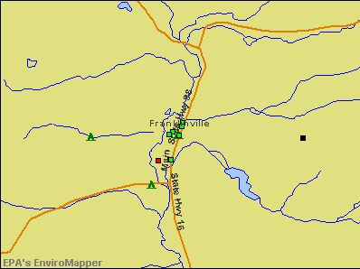 Franklinville, New York environmental map by EPA
