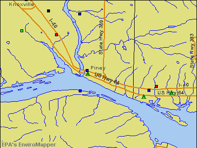 Piney, Arkansas environmental map by EPA