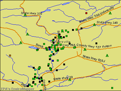 Gloversville, New York environmental map by EPA