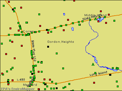 Gordon Heights, New York environmental map by EPA