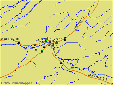 Gouverneur, New York environmental map by EPA