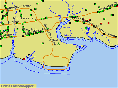 Great River, New York environmental map by EPA