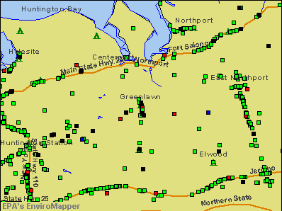 Greenlawn, New York environmental map by EPA