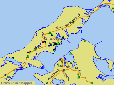 Greenport, New York environmental map by EPA