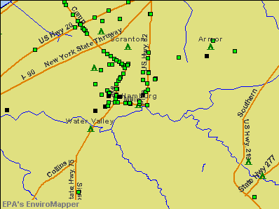 Hamburg, New York environmental map by EPA