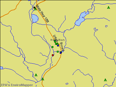 Hamilton, New York environmental map by EPA