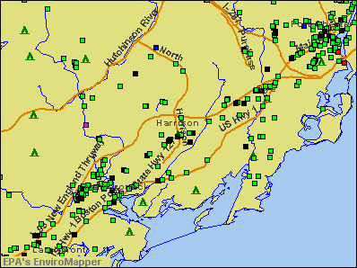 Harrison, New York environmental map by EPA
