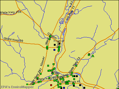 Homer, New York environmental map by EPA
