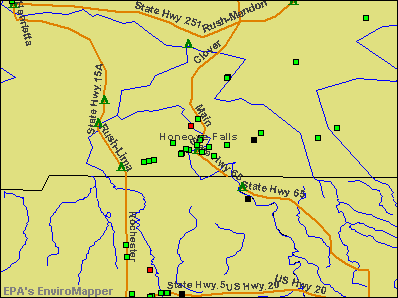 Honeoye Falls, New York environmental map by EPA