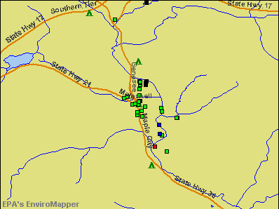 Hornell, New York environmental map by EPA