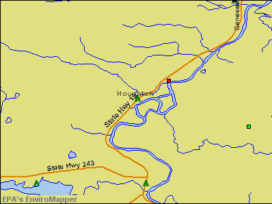 Houghton, New York environmental map by EPA