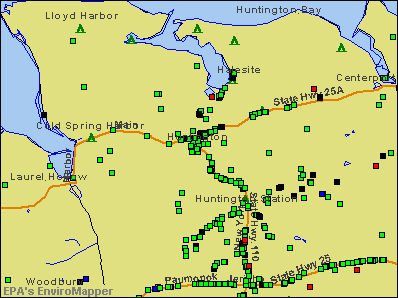 Huntington, New York environmental map by EPA