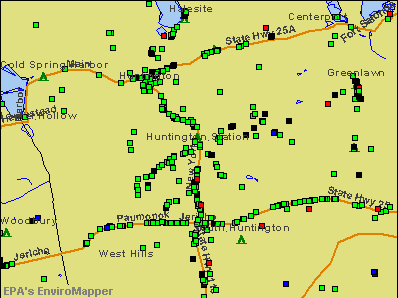 Huntington Station, New York environmental map by EPA